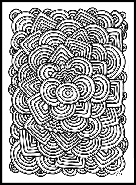 Psychedelic Pattern coloring page image