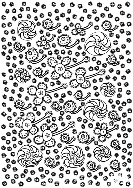 Psychedelic Pattern coloring page image