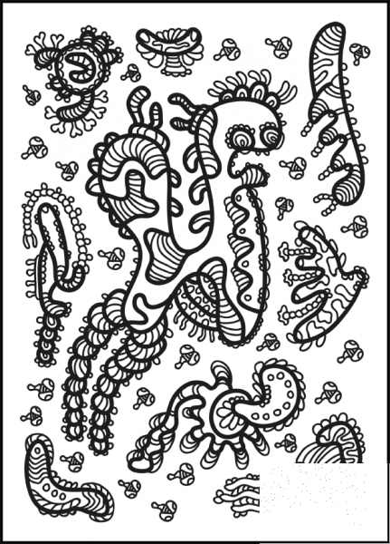 Psychedelic Pattern coloring page image
