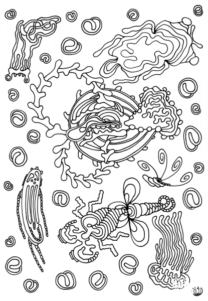 Psychedelic Pattern coloring page image
