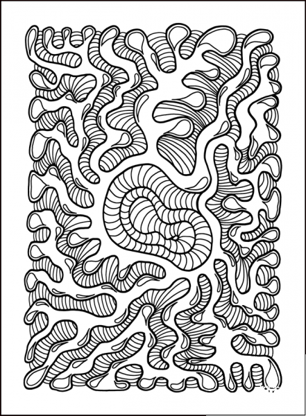 Psychedelic Pattern coloring page image