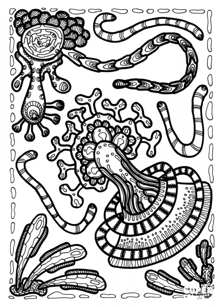 Psychedelic Pattern coloring page image