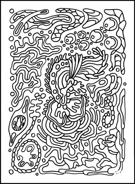 Psychedelic Pattern coloring page image