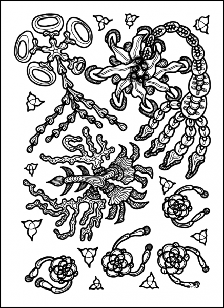 Psychedelic Pattern coloring page image