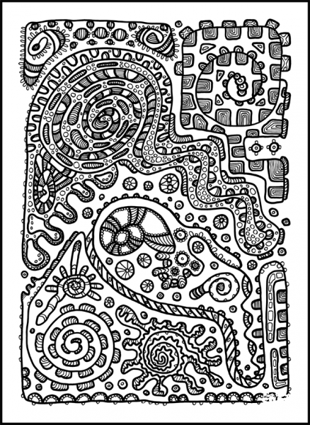 Psychedelic Pattern coloring page image