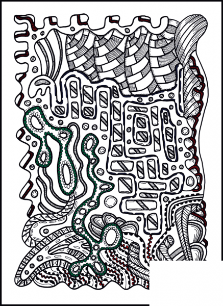 Psychedelic Pattern coloring page image