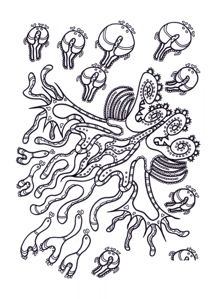 Psychedelic Pattern coloring page image