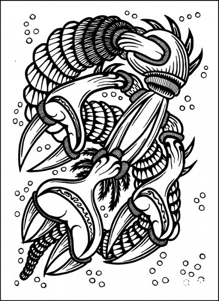 Psychedelic Pattern coloring page image