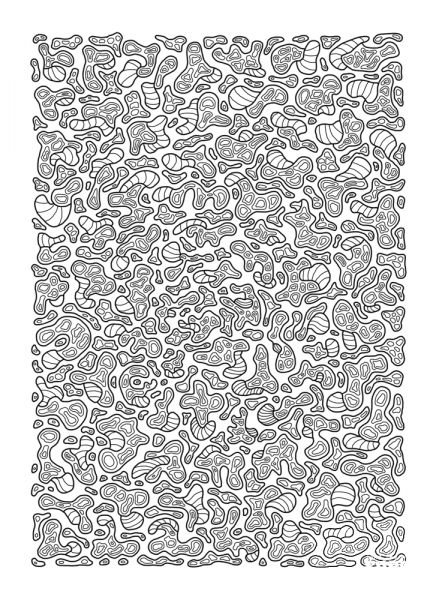 Psychedelic Pattern coloring page image