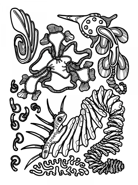 Psychedelic Pattern coloring page image