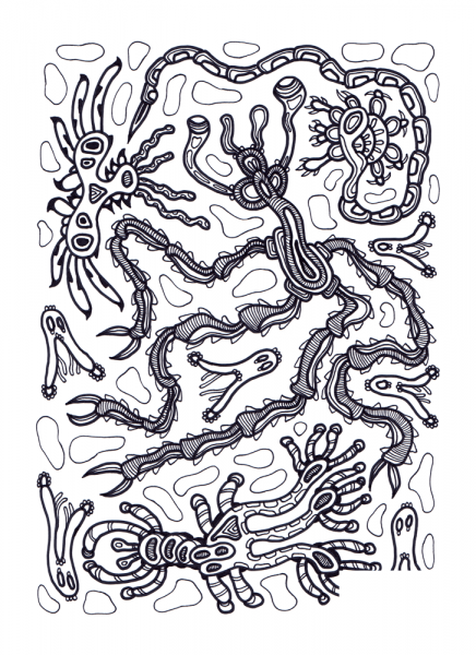 Psychedelic Pattern coloring page image