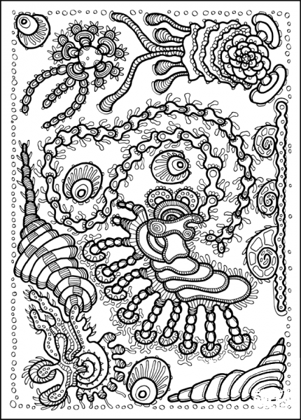 Psychedelic Pattern coloring page image
