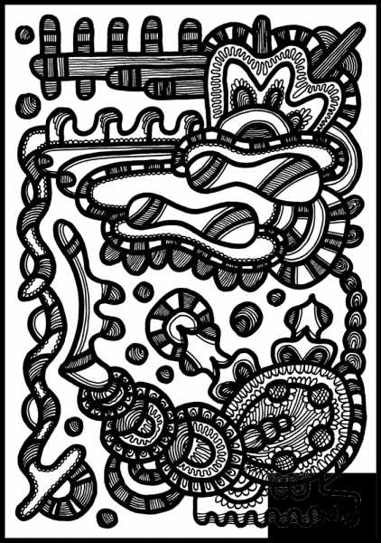 Psychedelic Pattern coloring page image