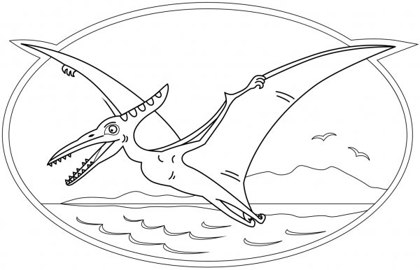 Pterodactyl coloring page image