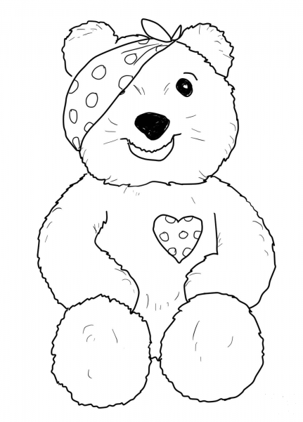 Pudsey Bear Sitting coloring page image