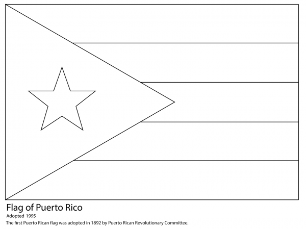Puerto Rico Flag  coloring page image