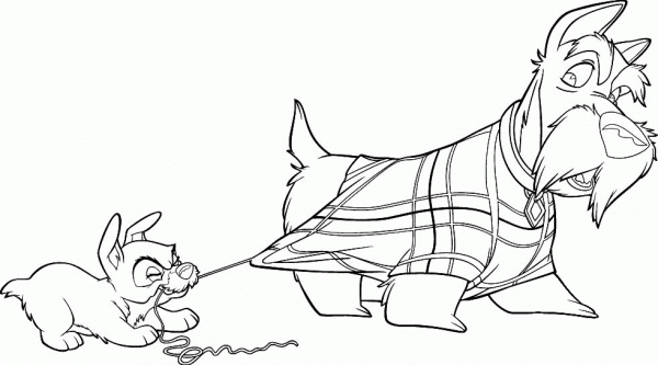 Pulling The Sweater of Jock coloring page image