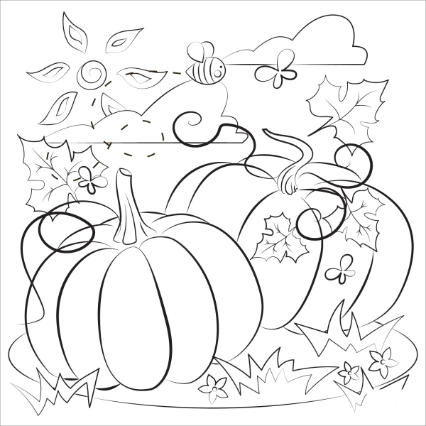 Pumpkin coloring page image