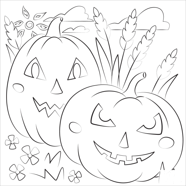 Pumpkin Patch coloring page image