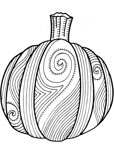 Pumpkin Zentangle coloring page image