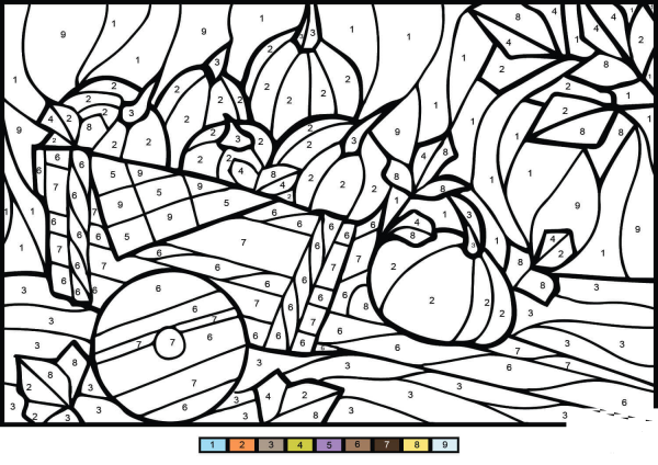 Pumpkins Color by Number image