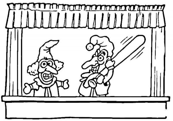 Puppets coloring page image