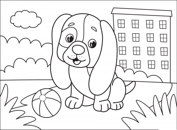 Puppy coloring page image
