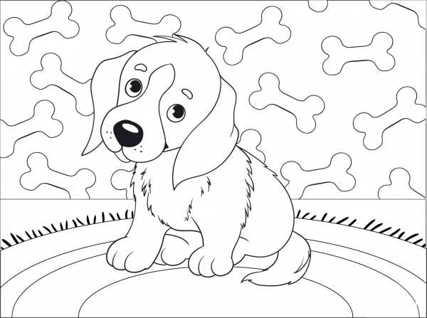 Puppy coloring page image