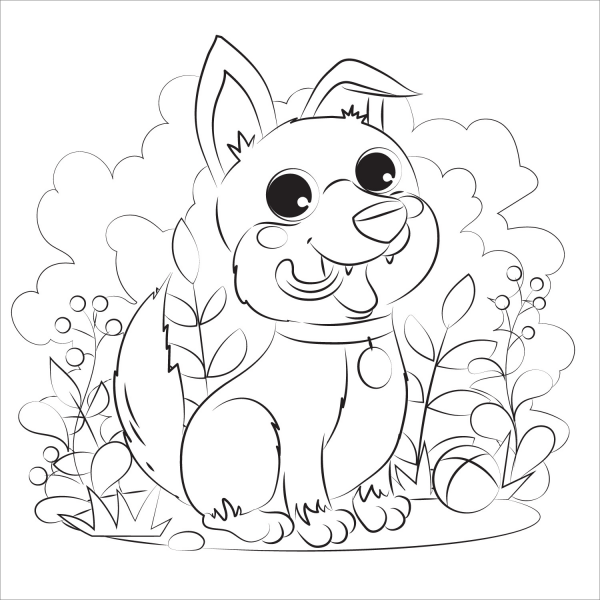 Puppy coloring page image