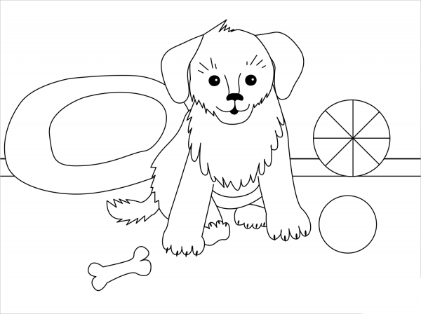 Puppy coloring page image
