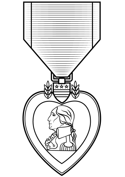 Purple Heart Medal  coloring page image