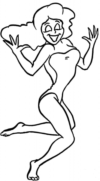 Purple Swimsuit  coloring page image
