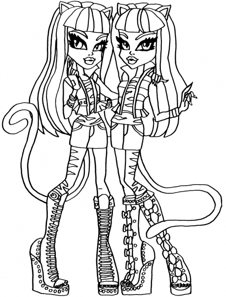 Purrsephone and Meowlody coloring page image