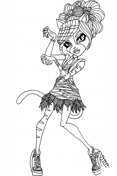 Purrsephone Zombie Shake coloring page image