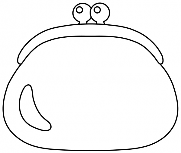 Purse Emoji coloring page image