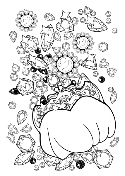 Purse Full of Diamonds coloring page image