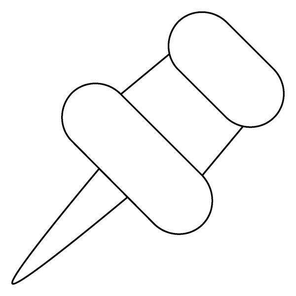 Pushpin Emoji coloring page image