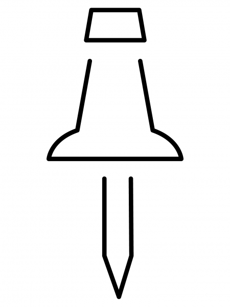 Pushpin Emoji coloring page image