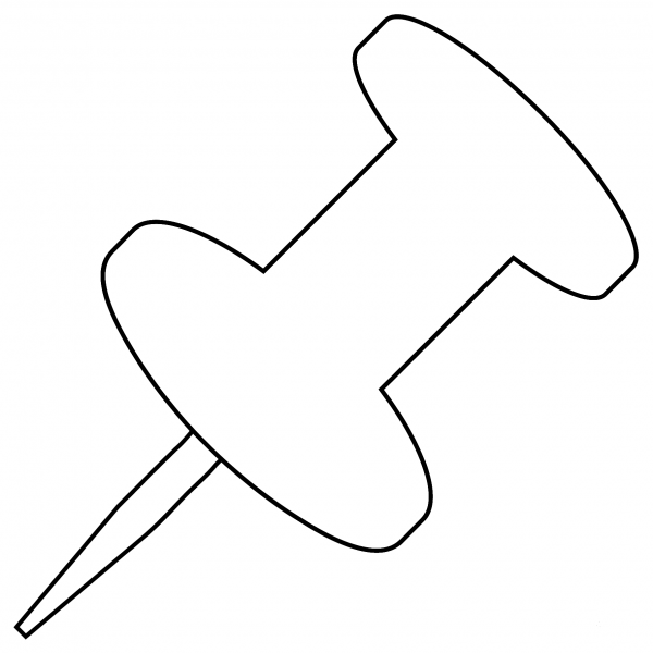 Pushpin Emoji coloring page image