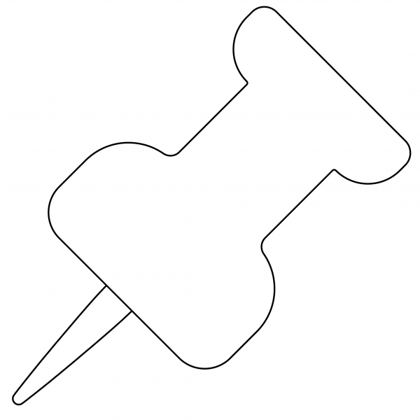 Pushpin Emoji coloring page image