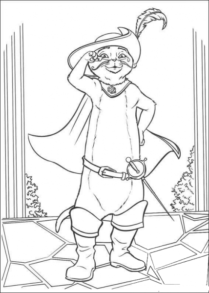 Puss in Boots coloring page image