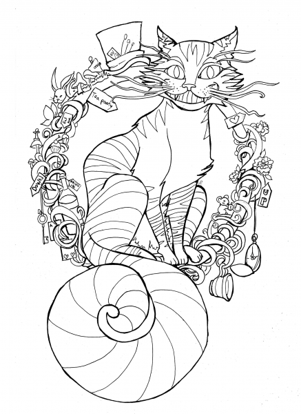 Puuurrfect Time for Tea coloring page image