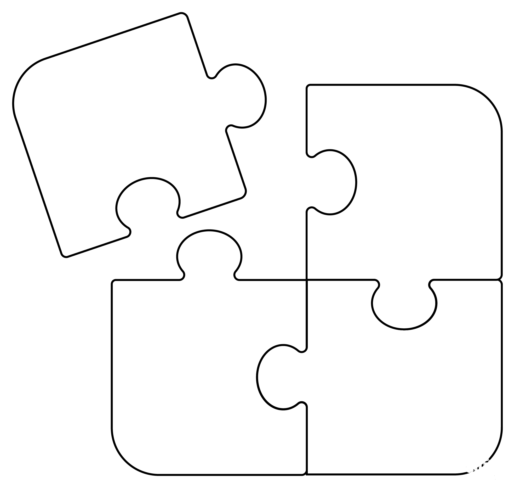 Puzzle Pieces coloring page - ColouringPages