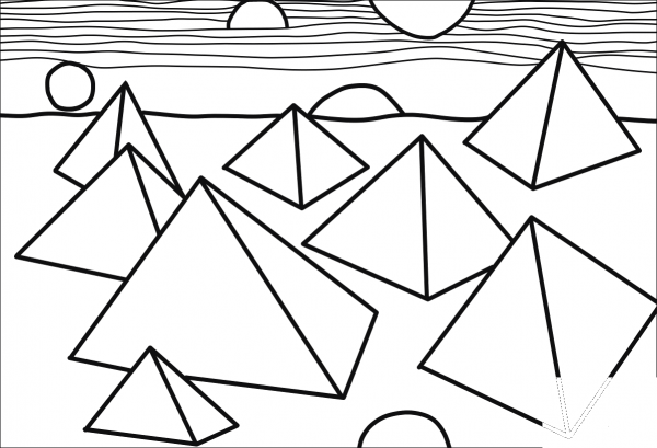 Pyramids by Alexander Calder coloring page image