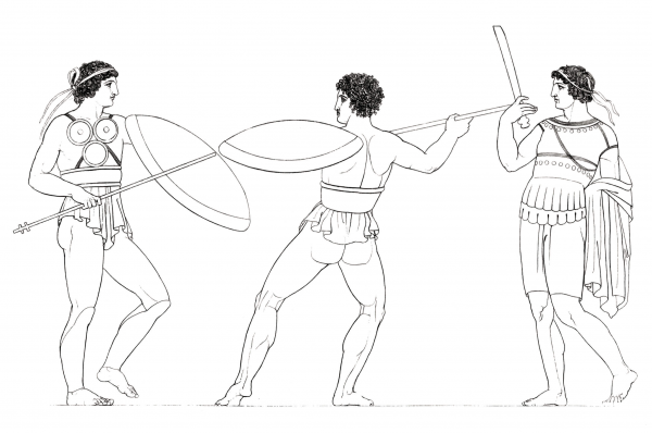 Pyrrhic Dance coloring page image