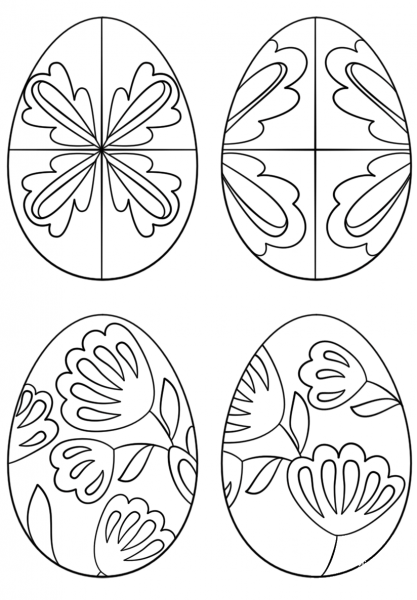 Pysanky Eggs coloring page image