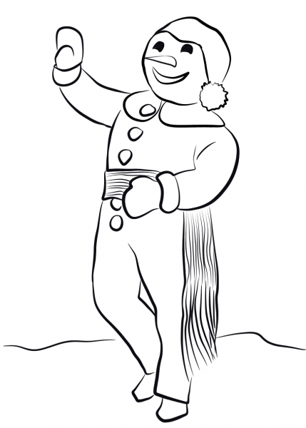Quebec Carnaval Bonhomme coloring page image