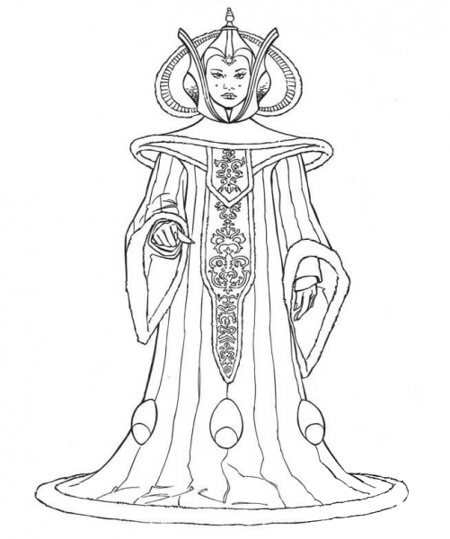 Queen Amidala coloring page image