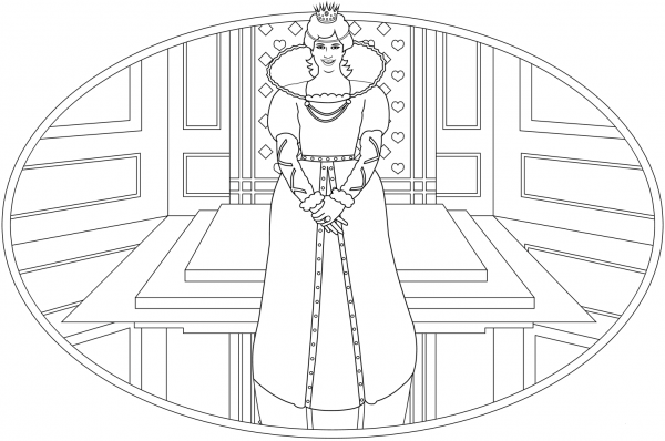 Queen coloring page image
