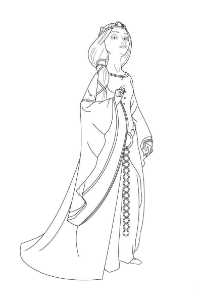 Queen Elinor coloring page image